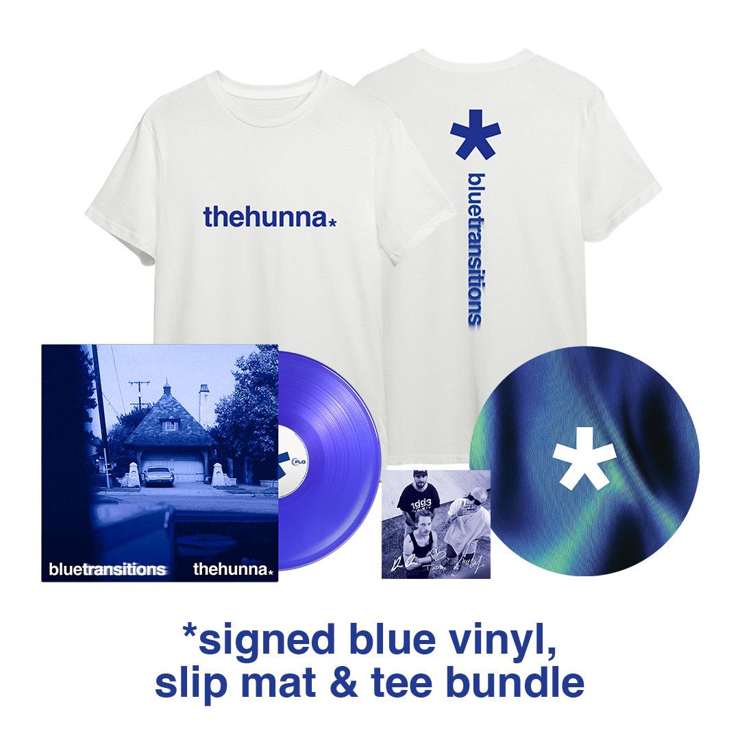 The Hunna - blue transitions - Signed Blue Vinyl, Slip Mat & Tee Bundle
