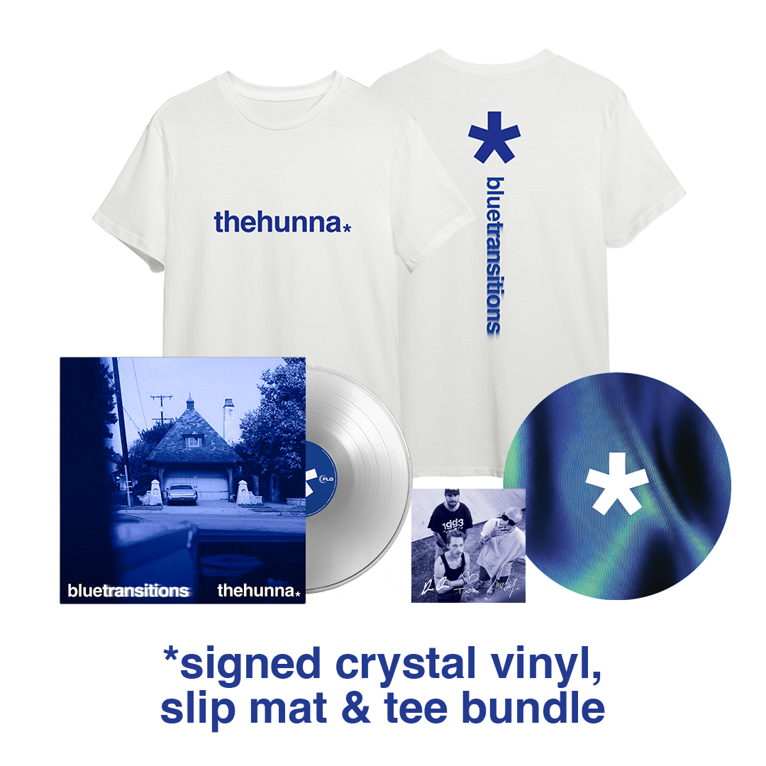 The Hunna - blue transitions - Signed Crystal Vinyl, Slip Mat & Tee Bundle
